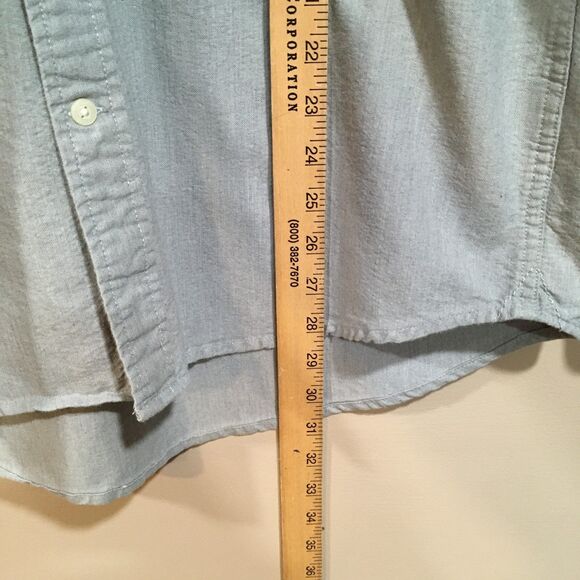 Tommy Hilfiger Mens M Long Sleeve Oxford Button Up Classic FIt Shirt Gray Cotton - Picture 8 of 10